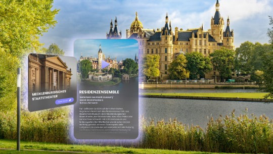 AR-Infotafel zum Residenzensemble Schwerin